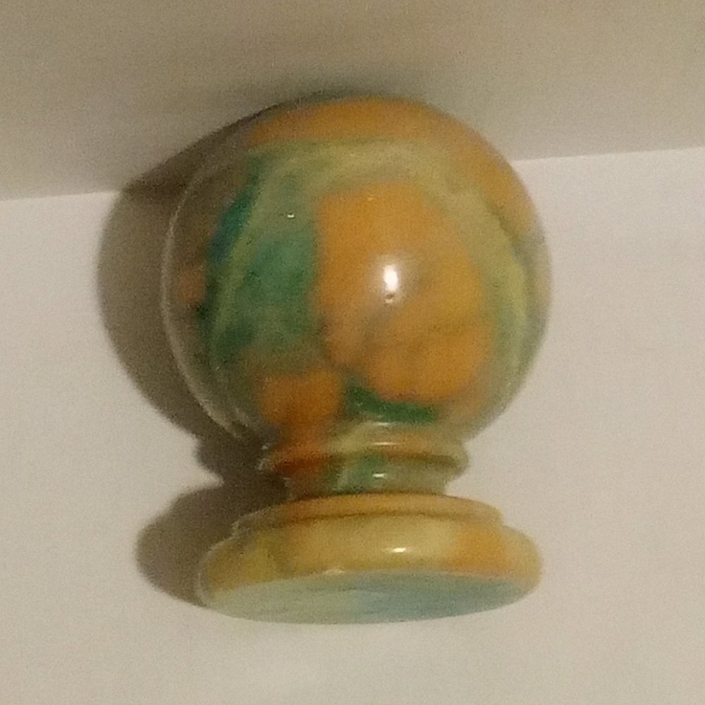 Vintage Hand Carved Ducceschi Alabaster Globe Paperweight